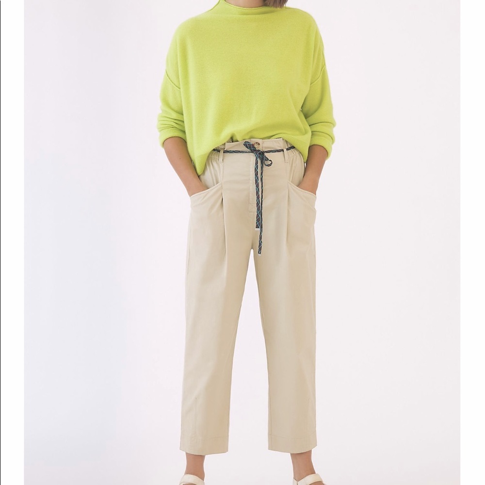 ANTHROPOLOGIE Cropped Paperbag Trousers